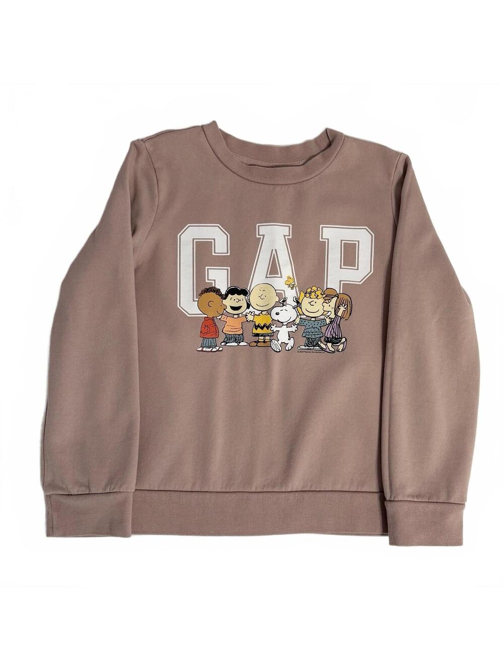 Gap Kids Sweatshirt Crewneck Blush Pink Peanuts Relaxed Girls Size 10